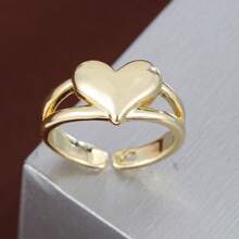 1pc Smooth Heart Design Mother's Day Gift Women's Open Ring