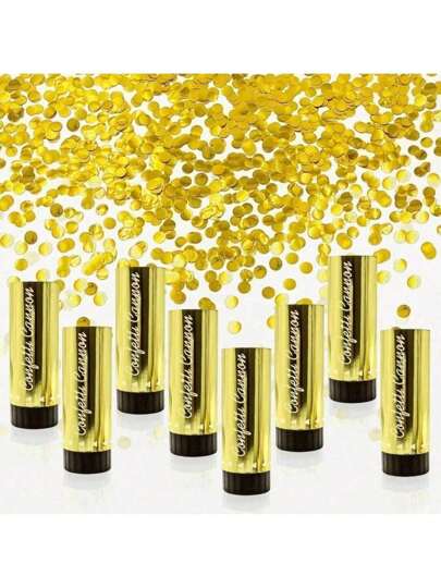 1pc/3pcs Confetti Poppers, Multicolor Paper Confetti Cannon Popper, Party Decoration & Gift For Wedding, Birthday, Graduation, Anniversary, New Year