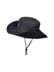 1 件轻便男士透气太阳帽，户外钓鱼渔夫帽宽边防紫外线登山帽男士太阳帽夏季帽子，适合徒步旅行和钓鱼等夏季户外活动