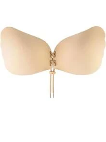 Sticky Bra Backless Backless Strapless Bra Push Up For Women Dresses - Apricot - View 10