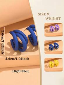 1 Paar sommerlicher, einfacher, gestaffelter, extra großer Dreiring-Ohrclip, weiblich, mehrschichtig, personalisiert, retro, elegant, hochwertige Ohraccessoires