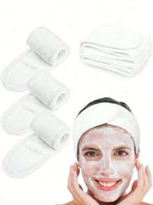 Adjustable Head Bands Solid Color Non Slip Hair Hoops Suitable For Spa Face Washing Skin Care Make Up Head Bands Adjustable Wide Hairband Yoga Spa Bath Shower Makeup Wash Face Cosmetic Headband For Women Ladies Make Up Accessories.Sponge High Skull Crown Twist Headband, Wrist With Towel, Velvet Cloud Headband, Women's Face And Hair Button Home Bathroom Decor Fall Decor Back To School Hair 