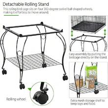 Jaula Para Pájaros De 59 Pulgadas Con Tapa Abierta Para Loros, Cacatúas, Conures, Periquitos, Tortolitos, Periquitos, Pinzones, Jaula Para Pájaros Canarios Con Soporte Extraíble - Black - View 6
