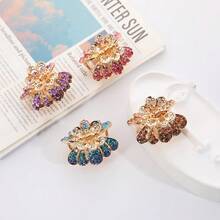 奢华水钻迷你发夹，闪亮金属合金宫廷风格发夹，适合春夏秋季发夹爪夹发夹发夹发夹发夹发夹 - 彩色 - 查看 7