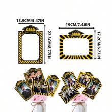 8pcs Graduation Frame Vase Decor, GRAD Theme Decorations For Classmates, Graduation Season Vase Frame Inserts, Graduation Ceremony Atmosphere Decorative Vase Frames