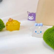 Sanrio 5pcs/7pc Sanrio Hello KT, My Melody, Kuromi, Cinnamon Dog Resin Charms - Luminous DIY Decorative Accessories, Cute Pastel Figurines With Bows, Perfect For Birthdays, Valentine's Day, Christmas, Halloween And Family Gatherings, Party Gifts | Whimsical Charm | Best Small Gifts For Women