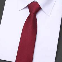 1 条男士拉链无结条纹领带，黑色，48 厘米 * 6 厘米休闲、学生男士领带