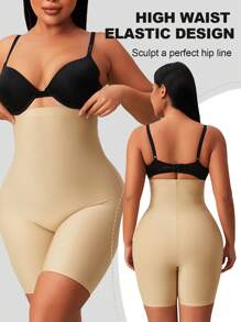 1 pièce Gaine de maintien taille haute contrôle du ventre, grande taille sans couture