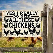 1PC Humorous Tin Sign, YES, I REALLY DO NEED ALL THESE CHICKENS Quote, Vintage Chicken Art, Sturdy Metal, Ideal For Kitchen Or Garden, 8x12 Inches / 20x30 Cm, Chicken Art Print, Funny Farm Sign, Rooster Wall Art, Chicken Lover Decor, Rustic Farm Sign - 8x12吋/20x30公分-1件 - 查看 3