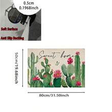 1 件家居装饰，TPR 背衬仿羊羔绒垫，汽车，向日葵，仙人掌，餐具图案；适用于入口、门廊、室内 - 柔软、耐用、可机洗的地板覆盖物，适用于客厅、浴室、卧室、游戏室、洗衣房、宿舍装饰 - 彩色 - 查看 13