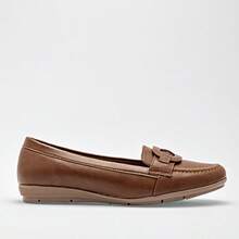 zapato de piso para mujer color cafe - Café integral - Ver 3