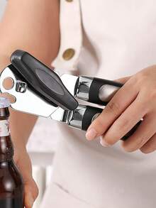 2Pcs Heavy Duty Stainless Steel Tin Can Opener Cutter Easy Comfy Handle Grip Kitchen - Black - View 4