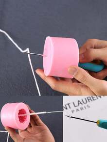 1 pieza/12 piezas Herramienta perforadora manual Equipo de perforación Accesorio práctico Herramientas de aguja perforadora para mechas de velas - Celeste - Ver 3