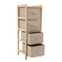 YUNRUX Organizer Box Opbergkast Dressoir met 4 Opbergdozen (Laden)