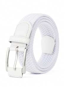 1 pièce Ceinture élastique tressée pour hommes, disponible en plusieurs couleurs, sans boucle, extensible, ceinture de golf décontractée à la mode pour le port quotidien, l'école, les affaires, cadeau pour petit ami, mari, père, homme. Convient pour le port quotidien, la mode, les adolescents, les sorties, les vacances, le sport, les voyages, le style boho, l'automne-hiver, les accessoires d'automne, les ados, les jeunes, les hommes, le décontracté, les sorties, le sport, les vacances, les cadeaux de remise de diplôme, anniversaire - Blanc - Voir 28