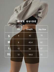 Cute Coffee Date Set Plus Size Fashion High Waisted Shorts - Stretch Tummy Control Shorts Vintage High Waisted Gym Shorts With Pockets - Shorts Tummy Control And Butt Lifting For Running/Yoga - Brown - View 2