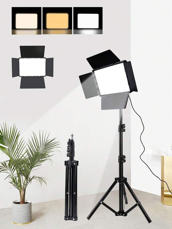 ZoMei Professional LED Studio Light With 43 Inch Tripod - Adjustable Square Fill Light For Photography & Live Streaming