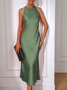 Eur Latin Tailored Dress - Green - View 4