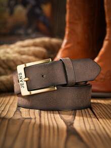 1pc Men's Bohemian Western Cowboy Style With Embossed Metal Buckle Vintage Multi-Color PU Leather Belt Fall, Autumn, Halloween Autumn-Winter Accessories,Suitable For Teens, Youth,Men,Casual, Outdoor, Athletic, Vacation, Graduation Gifts, Birthday, Daily Wear - As Shown - View 32