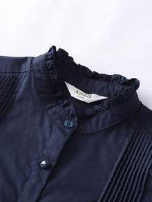 Annil 女童童装香港中文大学儿童立领长袖上衣休闲简约衬衫秋季