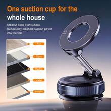 360° Rotating Magnetic Phone Holder, Foldable And Retractable, ABS Material, Not Waterproof, Suitable For Car/Shower/Travel/Gym/Smooth Mirror - B - View 2