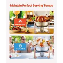 Chafing Dish Buffet Set, 5 Qt 4 Pack, Stainless Steel Chafer With 4 Full Size Pans, Round Catering Warmer Server With Lid Water Pan Folding Stand Clip, For Weddings Parties Banquets, Rose Gold - Stainless Steel Rose Gold - View 4
