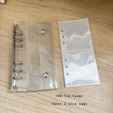 A6 Narrow Loose Leaf Cover, 10pcs 1 Grid 2 Grid 3-Inch Storage Bags, Postcards Binder Collect Book Organizer,Back To School,School Supplies