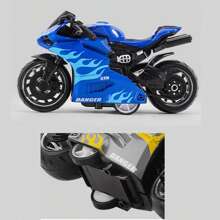 1 pièce Moto jouet interactive à rappel, détails extrêmes, matériau en alliage, cadeau de fête raffiné. Peut également être collecté et exposé comme ornement de table, Rentrée scolaire