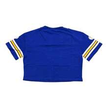 Playera Jersey Crop top Estilo Futbol Americano Mujer - Azul - Ver 2