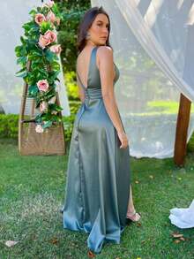 Dress For Graduation Parties, Weddings, Birthdays, Social Events, Churches, Dances - Màu xanh Ô liu - Xem 1