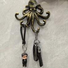 Vintage-Inspired Cast Iron Octopus Hook 15.01cm Versatile Wall Mount For Keys Christmas Decorations Home Christmas Gifts Christmas Decor - Bronze Color - View 4