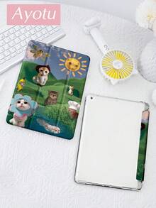 Ayotu Ốp lưng Monkey tương thích với Samsung Galaxy Tab/IPad/Kindle, iPad thế hệ thứ 9/8/7 10.2 inch, Ốp lưng iPad thế hệ thứ 10 mới, Kindle Paperwhite thế hệ thứ 12 năm 2024, Tự động đánh thức/ngủ, Chống rơi bốn góc - Nhiều màu - Xem 2