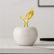 1pc Simple Apple Shaped Desktop Centerpiece White Creative Bohemian Style Crafts Suitable For Friends Gifts/Desktop Office Home Decor - Multicolor - View 4
