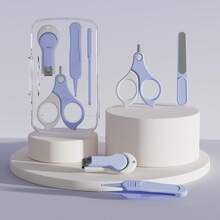 4件套婴儿指甲护理套装，包括指甲刀、指甲锉、剪刀、手指保护套 - 粉色 - 查看 4