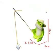 1pc Frog Fishing Statue - Outdoor Garden Pond Decor, Indoor Living Room Balcony Office Desk Decoration, Birthday Party Thanksgiving Halloween Christmas New Year Celebration Decoration Gift