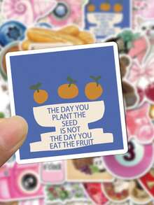 50 张美观 Pinterest 卡通涂鸦贴纸装饰水杯笔记本行李防水贴纸，趣味儿童贴纸， - 單一尺寸 - 查看 5