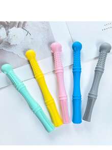Bộ 6 món đồ chơi mọc răng cho trẻ sơ sinh, 5 vòng gặm nướu & 1 bàn chải vệ sinh, chất liệu silicon, dành cho trẻ từ 3-12 tháng tuổi, có thể rửa bằng máy rửa chén - Nhiều màu - Xem 11