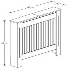 Deluxe- Longslow Medium Grey Radiator Cover Slatted Wood Design Top Shelf Display Living - Default - View 2