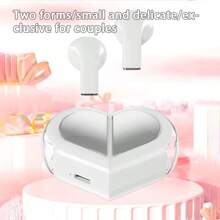 MEIYIXING DIGITAL TECHNOLOGY Innovative Dual-Function Integrated Rotating Mini Heart-Shaped Wireless Headphones - Suitable For Sports And Travel, Stereo Headphones, Compact And Portable. Equipped With Wireless 5.4 Technology And USB Charging Case