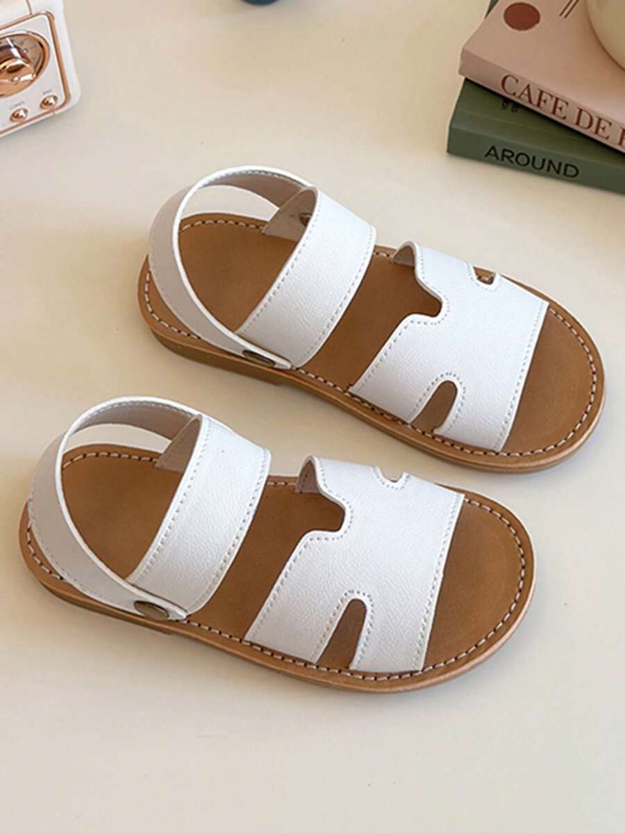 New Summer Girls Open Toe Princess Sandals,Toddler Soft Bottom Casual Beach Shoes - White - View 1