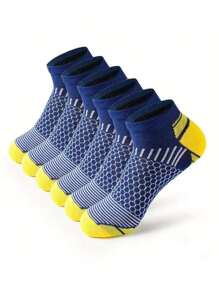 6 Pairs Men's Sports Ankle Socks, Soft Breathable Non-Slip Durable, Suitable For Running, Gym, Daily Activities, Spring/Summer