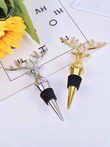 Deer Head Shape Embossed Champagne Whiskey Decanter, Suitable For Kitchen, Dining, Party, Holiday Celebration, Wedding, Ideal Gift For Men