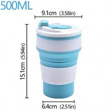 1pc 350ML/500ML Creative Portable Silicone Folding Water Cup Coffee Travel Outdoors Water Business With Lid Water Cup Mini Cup