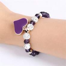 1 件女士心形串珠手链，适合日常佩戴