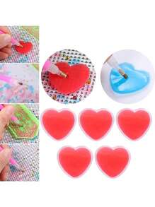 3pcs/Set Heart Diamond Painting Wax With Storage Box - Diamond Painting Accessories Suitable For 5D Diamond Embroidery, Diamond Art Tools Craft Supplies