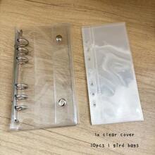 A6 Narrow Loose Leaf Cover, 10pcs 1 Grid 2 Grid 3-Inch Storage Bags, Postcards Binder Collect Book Organizer,Back To School,School Supplies