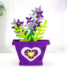 6 Juegos de kits de macetas de fieltro DIY como regalos para el Día del Maestro, material de artesanía de plantas en maceta de fieltro no tejido hecho a mano por niños, cultivando paciencia, adecuado para Halloween, Navidad, Acción de Gracias Juguetes - Multicolor - Ver 5