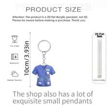 2D Flat, Adorable Dentist Uniform Keychain, Ideal Gift For Dental Professionals And Friends, Waterproof Acrylic, Designed With Blue And Green Shirts And Dental Tools, Bag Accessory, Keychain Car Accessories Bag Charm School Cute Goth Y2k