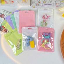 50 piezas Bolsas autosellables de colores, reutilizables, para empaquetar y almacenar collares, pulseras y joyas, bolsas organizadoras recerrabas