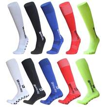 1 Pair FS Breathable Compression Football/Soccer Socks, Non-Slip Sweat-Wicking Professional Sports Socks Suitable For Outdoor Sports, Fitness, Soccer, Basketball, Running Training, And Various Sports - Multicolor - View 1